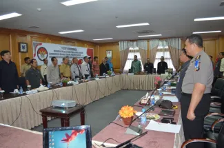  - Rapat Koordinasi Persiapan Pelaksanaan Pemilu kepala daerah di kabupaten Bangka Tengah, Bangka Barat, Bangka Selatan dan kabupaten Belitung Timur di kantor Bawaslu Provinsi Kepulauan Bangka Belitung tanggal 15 april 2015