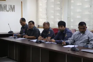 acara FGD Kajian Sistem Kepartaian di buka oleh Kabag Analisis Teknis Pengawasan dan Potensi Pelanggaran Feizal Rachman