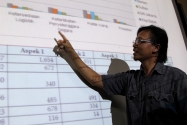 Koordinator Divisi Pengawasan Bawaslu RI Daniel Zuchron menjelaskan peta kerawanan  TPS jelang Pemilihan Kepala Daerah Serentak 2017 di Media center Bawaslu RI.